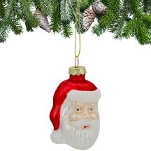 MOULDED GLASS BAUBLE SANTA CLAUS SASKA GIFT & DECOR
