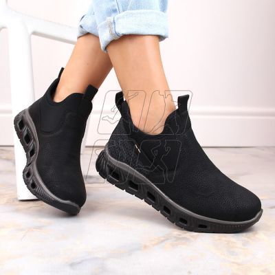 4. Rieker W RKR616 comfortable slip-on ankle boots, black