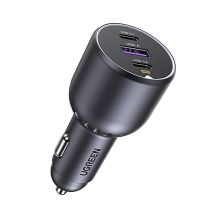 Ugreen EC705 130 W car charger, 2x USB-C, 1x USB-A – grey