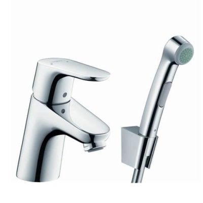 3. Hansgrohe Focus E2 faucet with black hair, colors