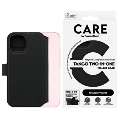 CARE by PanzerGlass Feature Tango 2in1 Wallet MagSafe Case for iPhone 15 - Black