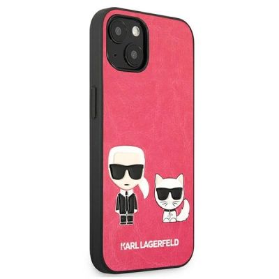 4. Karl Lagerfeld Ikonik Karl&Choupette iPhone 13 mini case - fuchsia