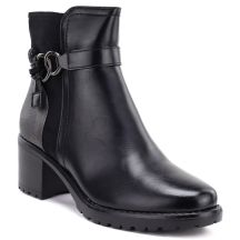 Women's insulated ankle boots with a block heel, black, Potocki SZ12873
