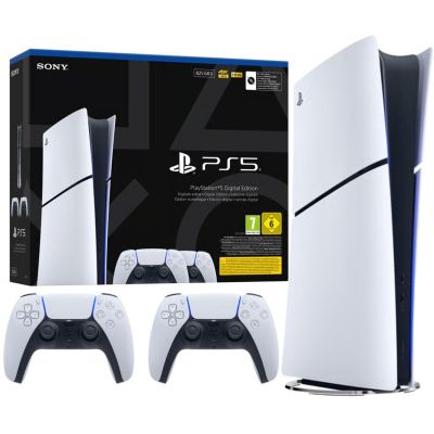 17. SONY PS5 Digital 825GB Console + 2 DS5 Controllers