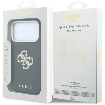 8. Guess Smooth & Big Strass Logo Case for iPhone 18 Pro / 17 Pro - Black