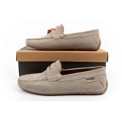 10. Wrangler men's shoes Maifield Suede moccasins, natural leather, beige