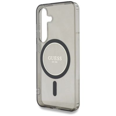 6. Guess Glitter Circle Classic Logo MagSafe case for Samsung Galaxy S25 black