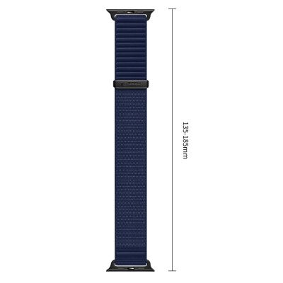3. Tech-Protect NylonLoop Strap for Apple Watch 44 / 45 / 46 / 49 mm – Navy Blue