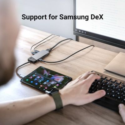 16. GREEN CELL HUB USB-C ADAPTER GC CONNECT 7IN1 (3XUSB 3.1, HDMI 4K 60HZ, USB-C PD 85W, MICROSD/SD)