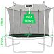 17. FOLDABLE GARDEN TRAMPPOLINE WITH INNER NET 8FT 244CM ENERO