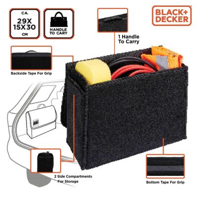 2. ORGANIZER STORAGE BAG CAR 29X15X30cm BLACK + DECKER
