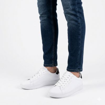 5. Men's eco-leather sports shoes, white, Big Star TT174331