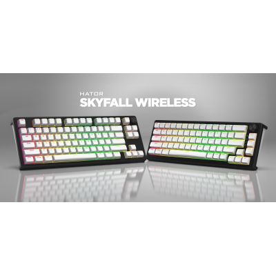 7. HATOR Skyfall Wireless 65 Gaming Keyboard USB + RF Wireless + Bluetooth QWERTY US English Black, White