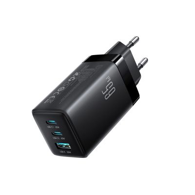 2. Joyroom JR-TG10 65W GaN 2x USB-C + USB-A wall charger with 100W USB-C - USB-C 1.2m cable - black