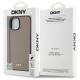 8. DKNY Grained Metal Logo MagSafe iPhone 15 Case - Beige