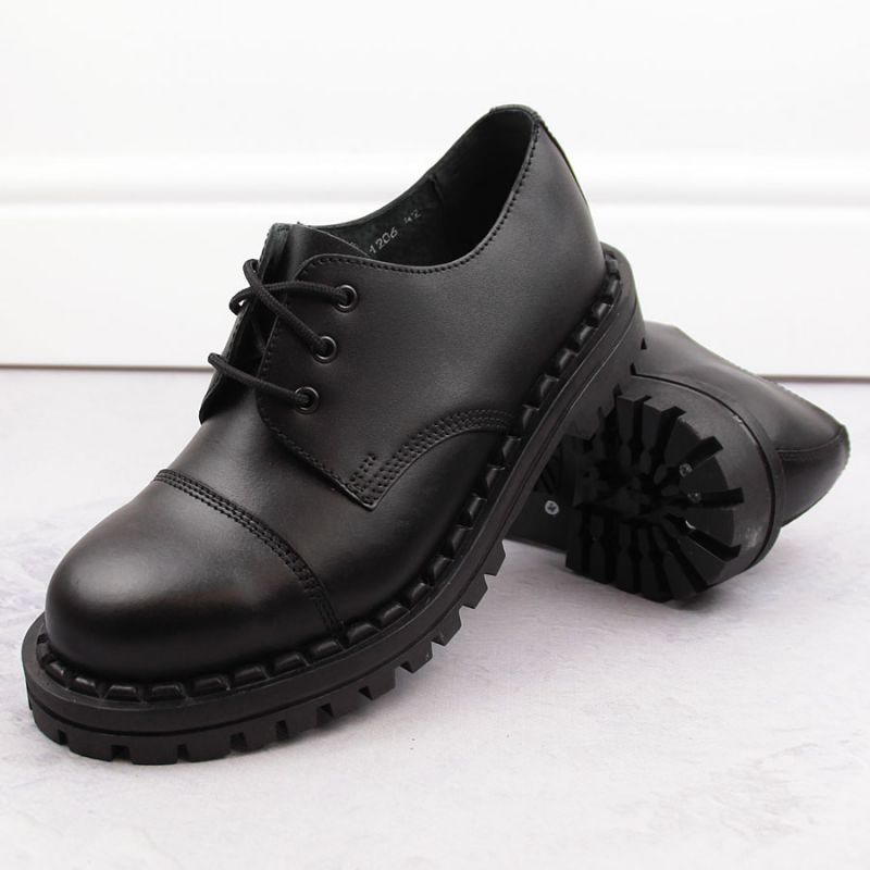 5. Gregor M GRE1206B leather combat boots black