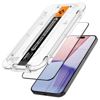 3. Spigen Glas.tR EZ Fit FC Tempered Glass for iPhone 15 Pro - Black 2 pcs.