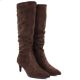 8. Women's insulated ankle boots with a low heel, suede, brown, Sergio Leone BT-65