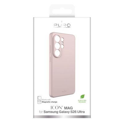 2. Puro ICON MAG Protective Case for Samsung Galaxy S26 Ultra Silicone Compatible with MagSafe - Pink