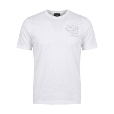 5. Paul&Shark men's cotton T-shirt white 26411035-10 - classic cut, logo