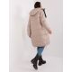 5. Women's beige quilted winter jacket SUBLEVEL knee-length (D50048X44518B3)