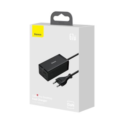 7. Baseus fast charger GaN5 Pro HUB HDMI 2 x USB-C / USB-A / HDMI 4K 30Hz 1.5m black + USB-C cable - USB-C 100W 40Gb/s (USB4) 1m (CCGP110201)