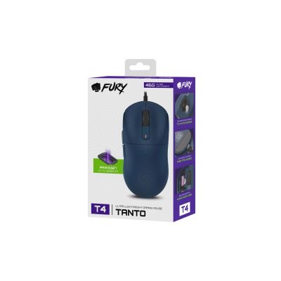 3. Fury Tanto T4 Gaming Mouse, 12000 DPI, RGB, Navy Blue, Wired