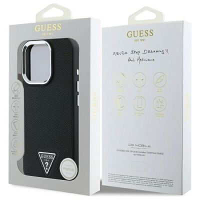 8. Guess GUHMP16XPGTSPSK iPhone 16 Pro Max 6.3" black/black hardcase Grained Triangle MagSafe