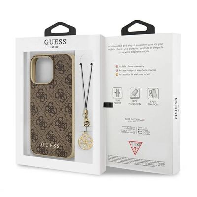 8. Guess GUHCP13LGF4GBR iPhone 13 Pro / 13 6.1 "brown / brown hardcase 4G Charms Collection