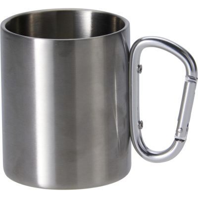500ML TRAVEL MUG WITH CARABINER, STAINLESS STEEL, REDCLIFFS