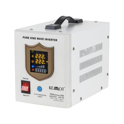 5. KEMOT PROsinus-500 emergency power supply, pure sine wave converter with charging function 12V 230V 500VA/300W