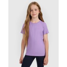 Regular plain girls' T-shirt 4F 4FJRAW25TTSHF3233-51S