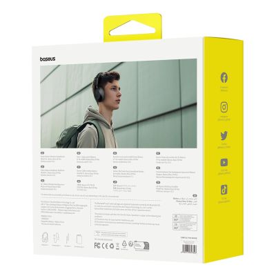 8. Baseus Bass 30 Max Wireless On-Ear Bluetooth 5.3 Headphones - Black