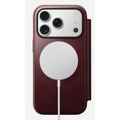 3. NOMAD Modern Leather Folio - MagSafe-compatible leather case for iPhone 17 Pro, Horween leather (burgundy)