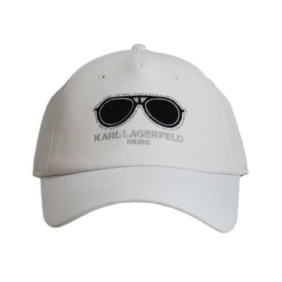 2. Karl Lagerfeld Paris Cap with Strapback Glasses White - L5WH7946-wht