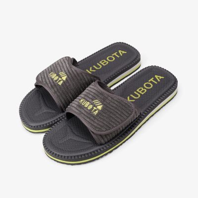 4. Kubota Velcro Corduroy Graphite Flip Flops KUBKRZ-AW23-02-28