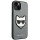 4. Karl Lagerfeld Saffiano Choupette Head Patch case for iPhone 14 - silver