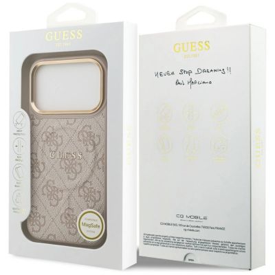 8. Guess 4G PU Classic Logo MagSafe Case for iPhone 17 Pro - Pink