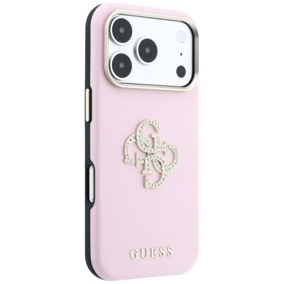 4. Guess Smooth & Big Strass Logo Case for iPhone 18 Pro / 17 Pro - Pink