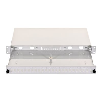 2. Alantec Fiber optic distribution box 24xSC simplex / 24xLC duplex 19" 1U with front panel and mounting accessories (glands, bands), extendable (FOP-1U-24SCS-S)
