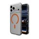 4. Puro Lite Mag TPU+PC Case Compatible with MagSafe for iPhone 17 Pro - Transparent with Orange Ring