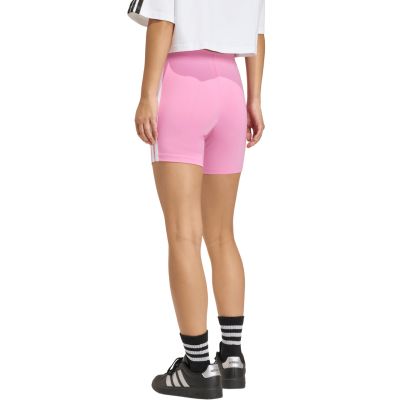 3. Women's adidas Essentials 3-Stripes High Waisted Biker Shorts Pink KT1625