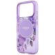 5. Guess IML Flowers Pearl Strap MagSafe Case for iPhone 18 Pro / 17 Pro – purple
