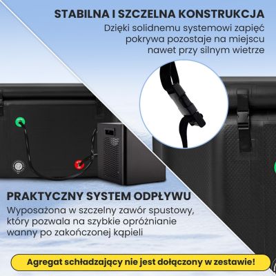 23. Extralink Ice Bath | Bathtub for swimming | 160x85x65cm