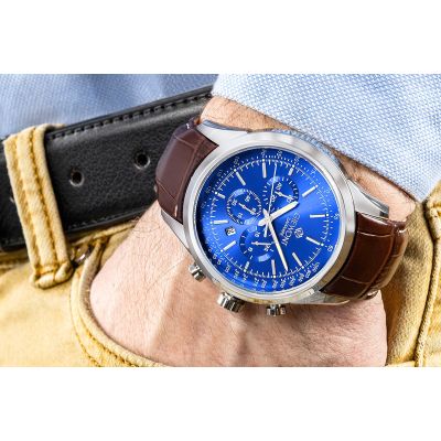 4. Giewont Chronograph Sapphire Silver Blue Men's Watch GW7650-A5