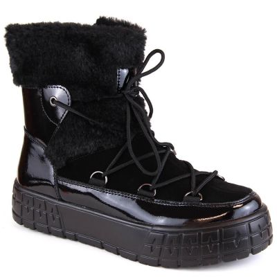 8. Filippo W PAW475A insulated leather platform ankle boots, black