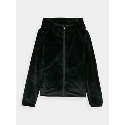 5. Girls' velour zip-up hoodie sweatshirt 4F Junior 4FJWAW24TSWSF1217-20S