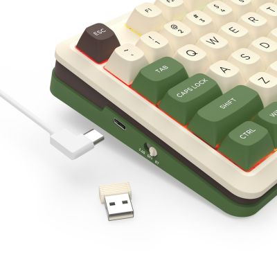 8. REDRAGON K681CGC-RGB-PRO Cyrus Keyboard USB + RF Wireless + Bluetooth White, Green
