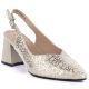 Beige leather pumps with strap Cambell 35306