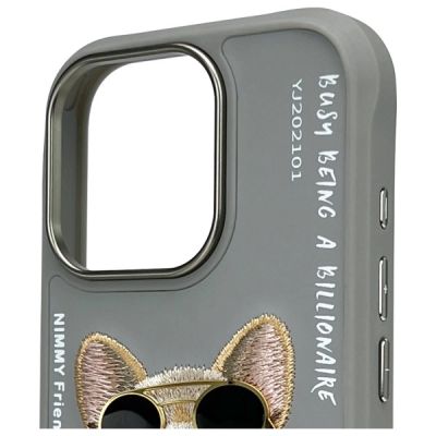 3. Nimmy Glasses Cool Dog Case for iPhone 16 Pro Max - Gray